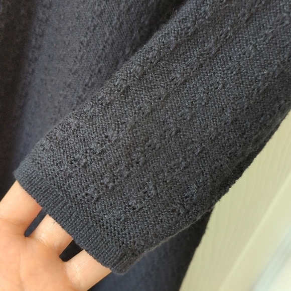 American Eagle Knit Quarter Sleeve Round Neck Flowy A-Line Mini Dress Black S - Picture 10 of 12